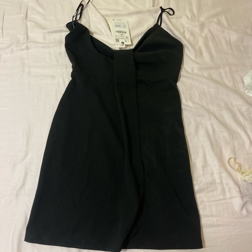 zara black mini dress